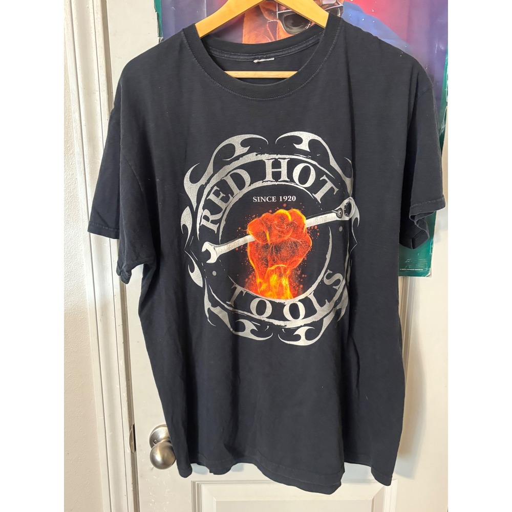Snap-on Red Hot Tools Graphic T-Shirt Mens Large Black Short Sleeve Wrench Tee